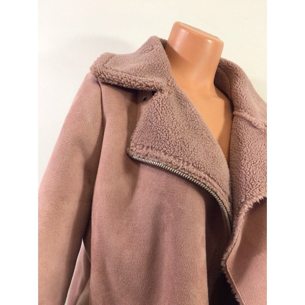 Ann Taylor Loft Coat Pink Soft Suede Jacket Womens Large New - Picture 2 of 9
